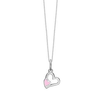 Aagaard Forgyldt sterling sølv Vedhæng, Pink Hearts